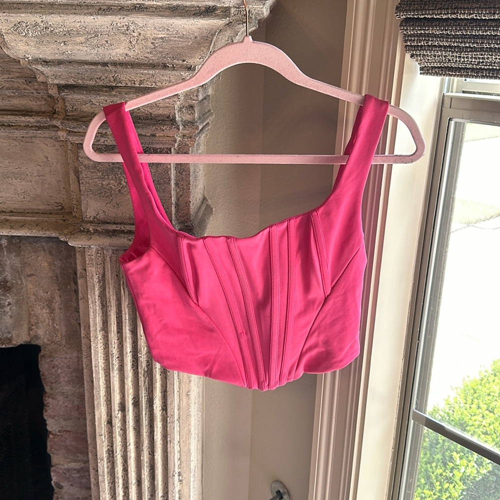SHEIN hot pink corset top, medium
